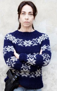 Blue Forbrydelsen jumper Sofie Gråbøl Sarah Lund The Killing series 3