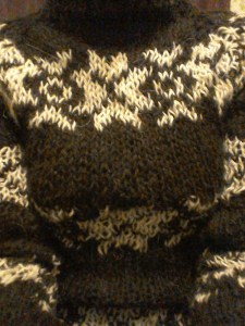 Pattern detail black The Killing series 2 jumper I knitted Forbrydelsen