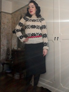 The Killing Sarah Lund's repro Jumper with pencil skirt vintage styling