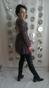 Backless playsuit and thigh high boots Tara King inspired Avengers